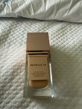 Patrick Ta Major Skin Foundation — Warm Beige Bottle with Rose Gold Cap